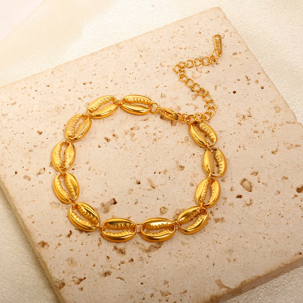 Pulseira Conchiglia Aura Dourada