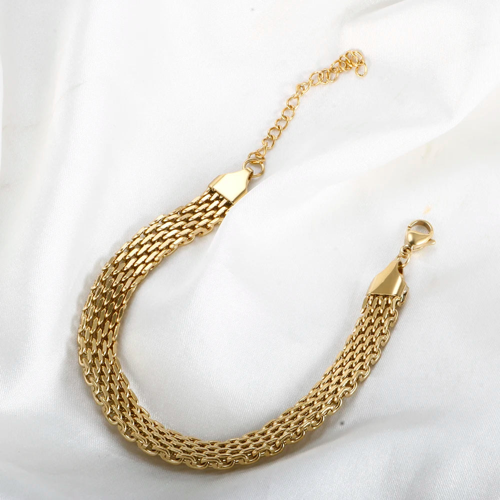 Pulseira Coração Mesh Dourado Milano