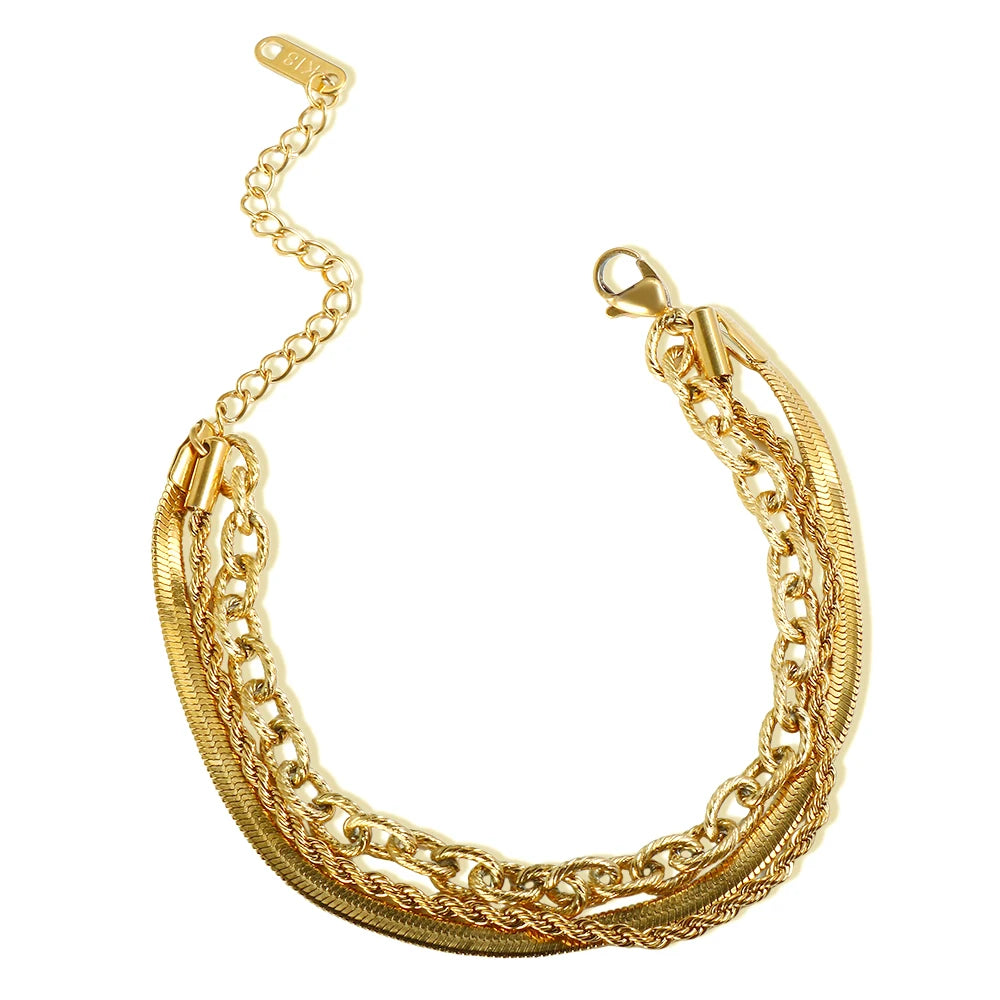 Pulseira Três Elos Armonia Dourada