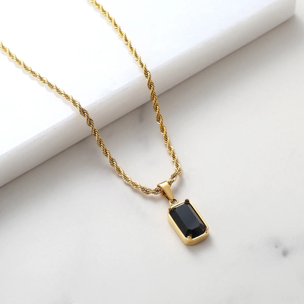Colar Pedra Nobile Geométrica
