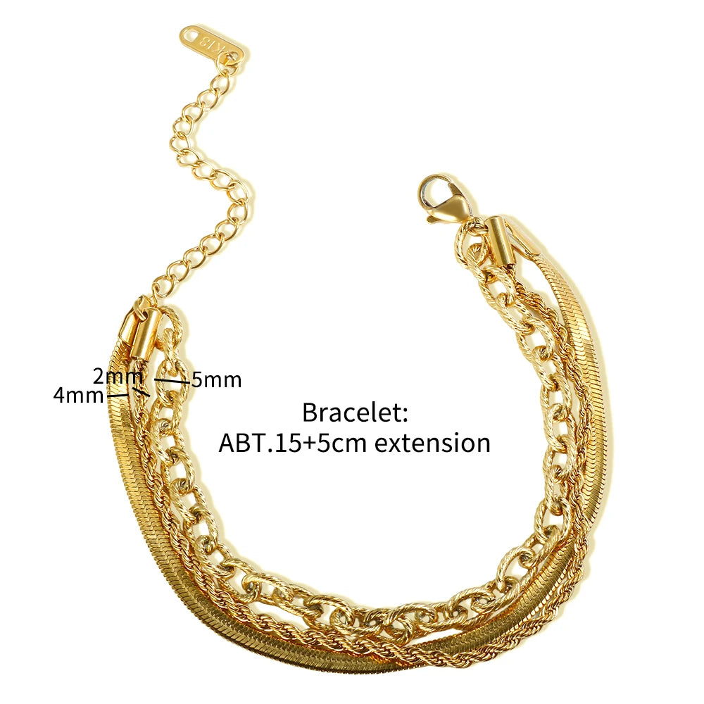 Pulseira Três Elos Armonia Dourada