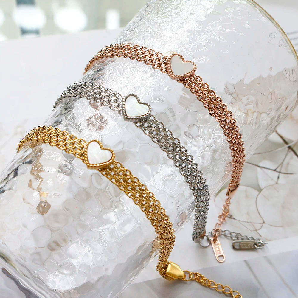 Pulseira Coração Mesh Dourado Milano