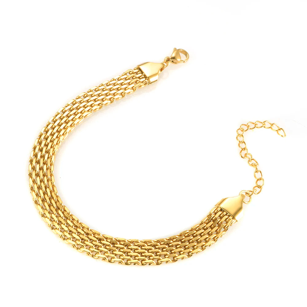 Pulseira Coração Mesh Dourado Milano