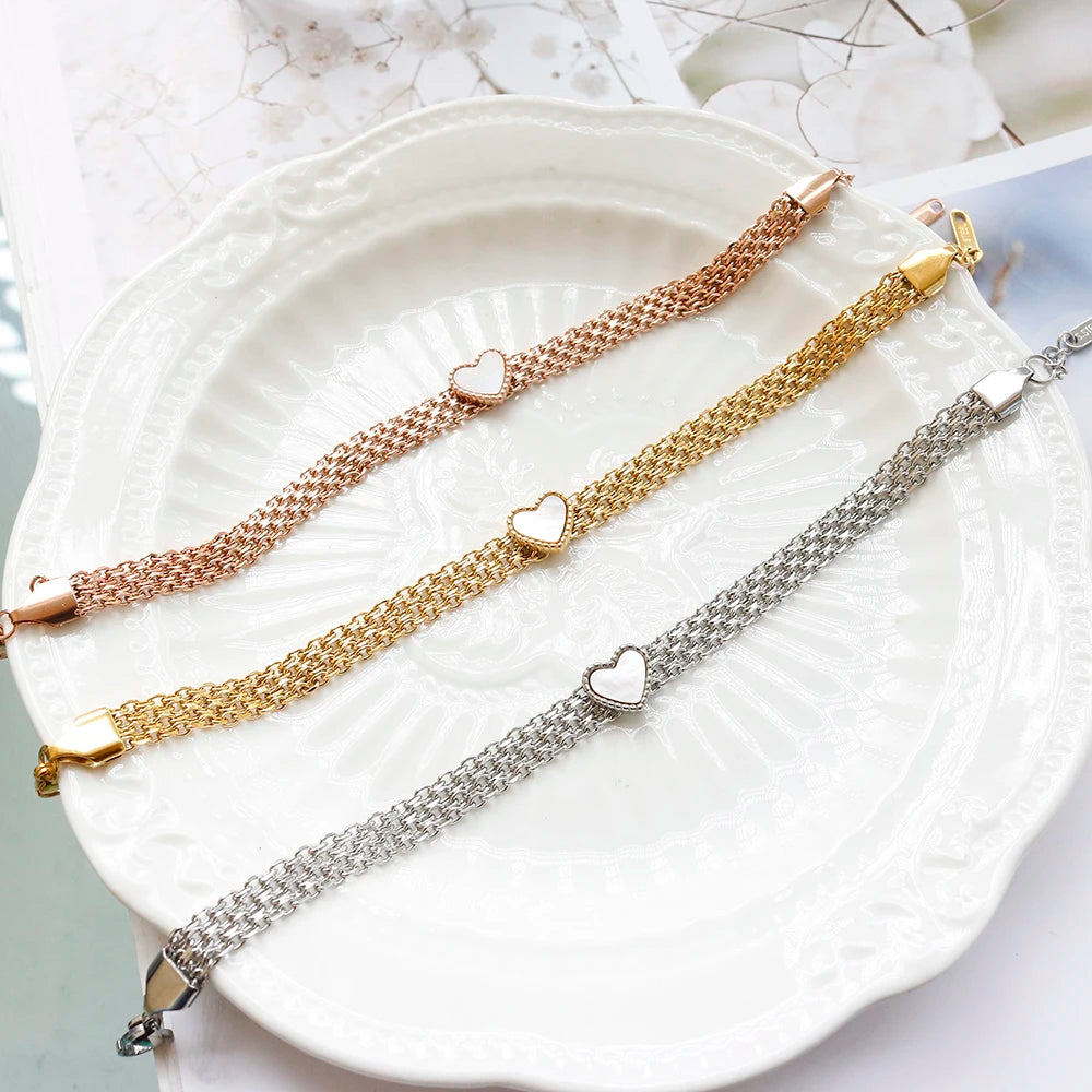 Pulseira Coração Mesh Dourado Milano